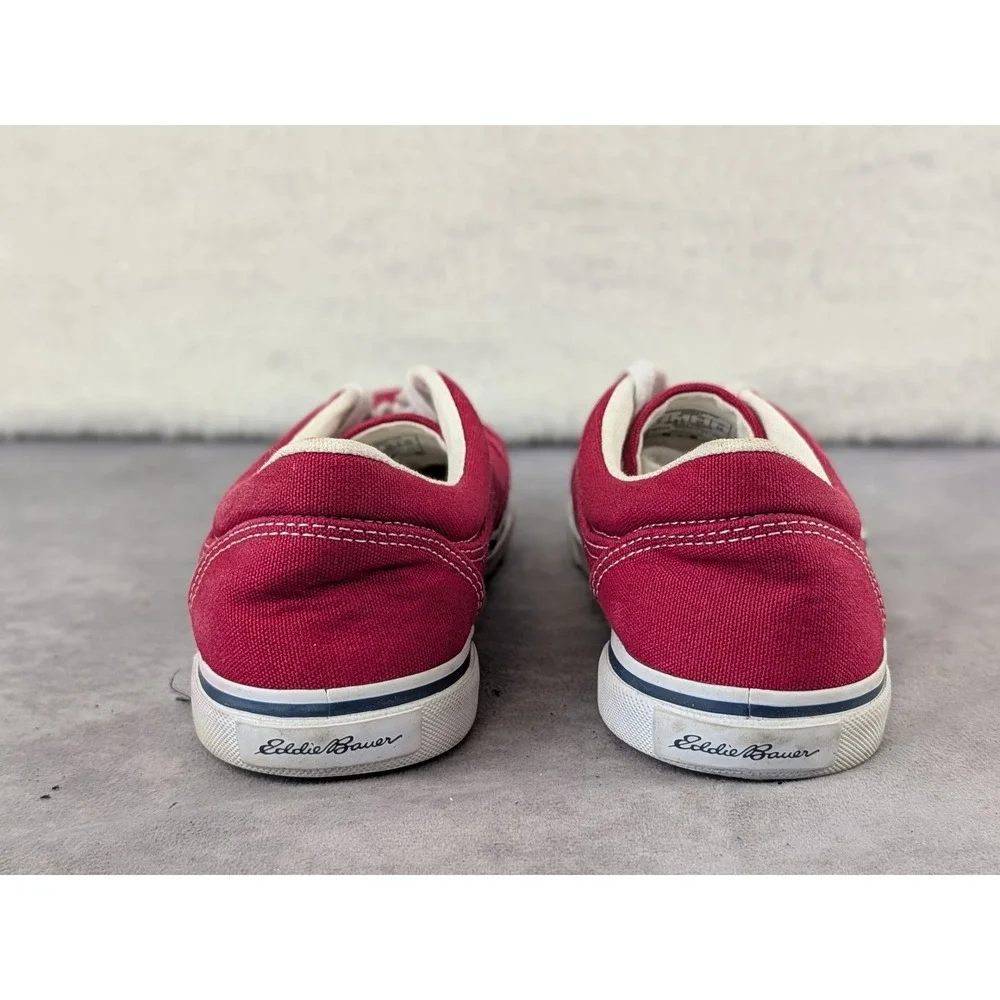 Eddie Bauer Womens Red Canvas Low Top Lace Up Sneakers 9XX20128 Size 9